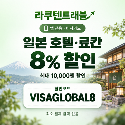 라쿠텐트래블 비자카드 8% 할인코드